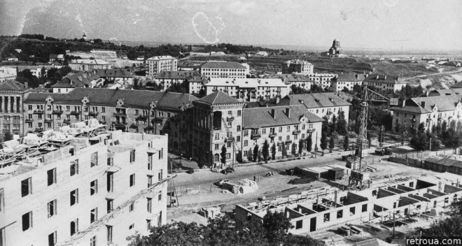 Панорама вулиць Бойчука та Бастіонної. 1958 рік