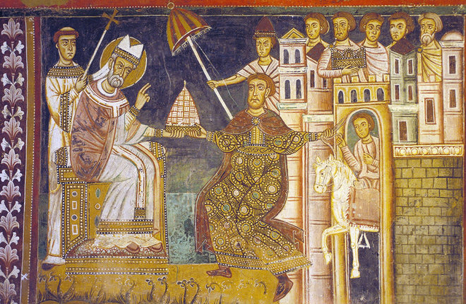 Костянтин Великий на фресці - вже з бородою