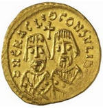 Іраклій Старший і Іраклій Молодший, на карбованій повстанцями монеті