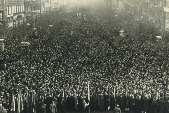Мітинг комуністів в Празі, лютий 1948 року