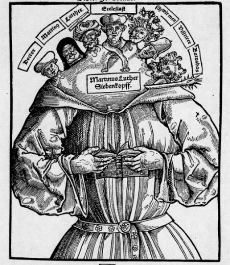 Карикатура «багатоголовий Лютер»