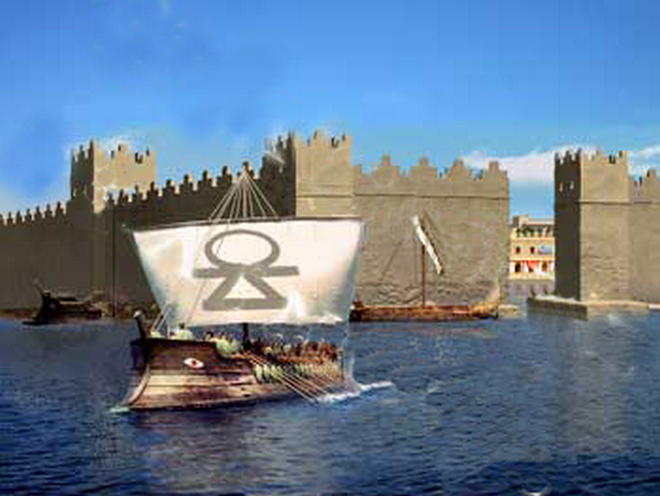 Карфагенський корабель біля мурів Мотії