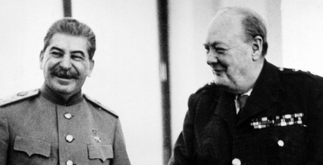 Йосип Сталін та Вінстон Черчилль в Ялті