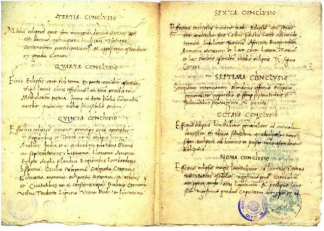 Сторінки з рукопису Юрія Дрогобича. 1479 рік