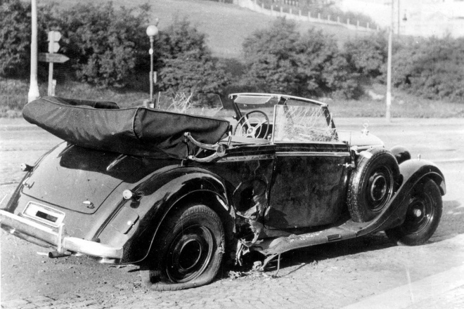 Автомобіль Гейдріха після вибуху